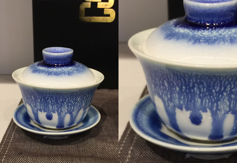 水漾三件蓋碗 杯壺茶具 青花瓷